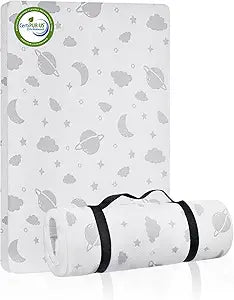 Lilian&Gema Pack and Play Mattress 38"x26"x1.5", Portable Mattress for Playpen, Pack N Play Mattress Topper, Soft Breathable and Waterproof Washable Cover for Baby Toddler