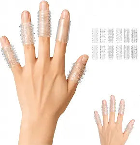 Fidget for Skin Picking, 12-Pack Clear Silicone Finger Sleeves