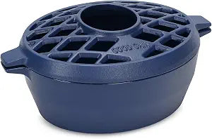 GOOD GAIN Wood Stove Steamer Pot Cast Iron,Fireplace Humidifier,2.5Qt,Blue