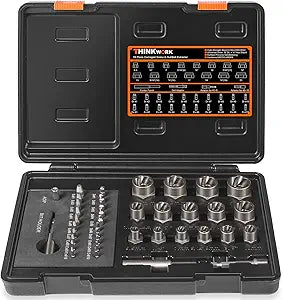 39-Piece Damaged Screw Extractor Set with 3/8" Drive Bolt Extractor Kit
