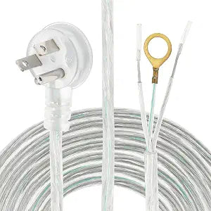 RTNLIT 3 Prong Clear Extension Cord Indoor with Flat Plug, 8FT