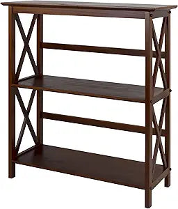 Montego 3-Shelf Bookcase-Walnut