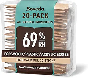 Boveda 69% Two-Way Humidity Control Packs For Plastic & Wood Humidifier Boxes & Zip Lock Bags Γ Size 60 Γ 20 Pack Γ Moisture Absorbers Γ Humidifier Packs Γ Hydration Packets in Resealable Bag