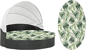 66" Round Cushion Cover, Waterproof Outdoor Cushion Cover, Elastic Garden Furniture Cover for Sun Bed, Mattress, Garden, Backyard, Lawn, Porch