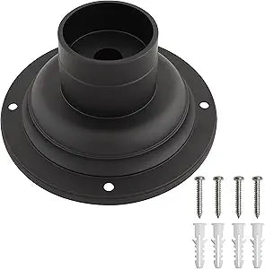 Design House 588897-BLK Standard 3-Inch Fitter Outdoor Pier Base Round Accessory Mount for Deck Porch Patio, Matte Black, 1 Count (Pack of 1)