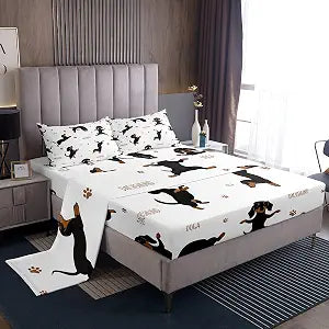 Feelyou Sausage Dog Bed Sheets Set Boys Kids Soft Twin
