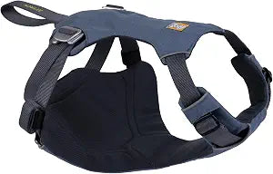 Ruffwear, Load Up Dog Car Harness, Padded Adjustable Travel Restraint with Universal Seat Belt Attachment and Strength-Rated Metal Hardware, for Road Trips in Cars & SUVs, Slate Blue, Large/X-Large