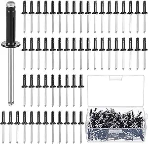 LEIFIDE 400 Pcs 3/16" x 1" Trifold Rivets Assortment Aluminum Tri Grip Exploding Pop Rivets Bulb Style for Kayak Marine Boat Buildings Containers