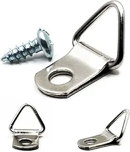 PHS 1000 Pack D-Ring Picture Hangers with Screws - Small Triangle Frame Hangers for Picture Hanging - Mirror Hanging Hardware Kit - D Rings for Lightweight Frames and Paintings