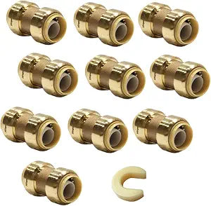 10piece EFIELD 1/2 Inch Straight Coupling Push-Fit Fitting