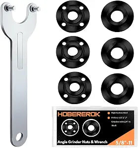 7PCS Angle Grinder Nut & Wrench Kit, 5/8-11 Arbor Nut Set