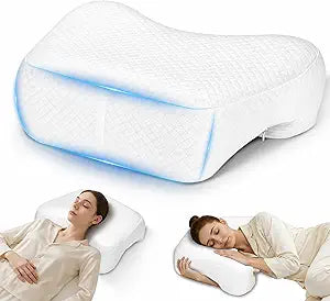 MONST Side Sleeper Pillow with Arm Hole - Upgraded Memory Foam Shoulder Pillow for Neck Pain Relief, Adjustable Multi-Angle Arm Tunnels Support for Adults Pressure-Free Sleep - Washable Cover