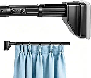 Umimile Extra Long Tension Curtain Rod 94-122 Inch, 77 LB Heavy Duty No Drill with Super Grip Caps, Adjustable Outdoor Curtain Rod for Patio, Window, Bathroom, Never Rust 1.26'' Diameter, Black