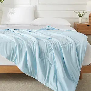 LifeTB Cooling Comforter King Size, Double-Sided Lightweight Bedding Aqua Blue Comforter Cooling Blanket for Hot Sleepers, Breathable Summer Quilt for Night Sweats, All-Season Cold Blanket