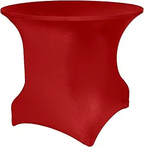 Ultimate Textile -2 Pack- Round Fitted Stretch Spandex Table Cover - Fits 48-Inch Round Tables, Red