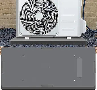 DuctlessAire Equipment Pad - Ductless Mini Split AC Unit Condenser Pads - Mini Split Air Conditioner, Heat Pump, HVAC, Generator Pad - Portable Outdoor Ground Mounting Base - 18"D x 38"W x 3"H (Grey)