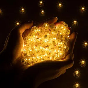 100pcs Balloon Lights,Round LED Ball Lamp for Latex Balloon Paper Lantern Party Wedding Christmas Halloween DecorativeLong Standby Time Waterpro of Mini Light(100, Warm White)