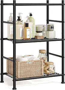 SONGMICS 3-Tier Storage Shelf, Steel Shelving Unit, 11.8 x 15.7 x 30.5 Inch