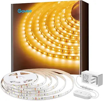 Govee Warm White LED Strip Lights 16.4ft with Control Box, 3000K, Dimmable