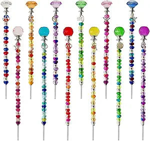 320 Pcs Beadable Items - DIY 10&12 Inch Fairy Wand Beaded Garden Stakes Decorative Kit, Fairy Garden Accessories Outdoor Kit for Different Festivals