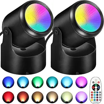 URTOM 6W RGBW Up Lights Indoor Halloween LED Floor Spotlight with Remote