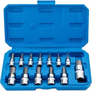 Hex Bit Socket Set, 13-Piece Metric 2mm - 14mm