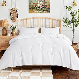 SONORO KATE 100% Egyptian Cotton Sheets - 800 Thread Count, 5-Star Hotel Sateen Weave Bed Sheets, Cooling, Soft & Breathable Bed Sheets Set, Fits 16" Deep Pocket - 4 PC (White,King)