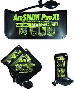 Calculated Industries 1132 AirShim Inflatable Pry Bars and Leveling Tools 4-pc Value Pack 2 Original AirShims, 1 AirShim Pro XL, and 1 AirShim Slim | Contractor-Grade Pump Wedges | Set of 4