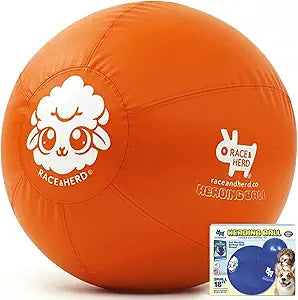 Race&Herd 18" Original XXL Herding Ball for Dogs - Herding Toys, Giant Dog Ball for Australian Shepherds, Border Collies - Durable Dog Outdoor Training Toy for Small Breeds (Tangerine)