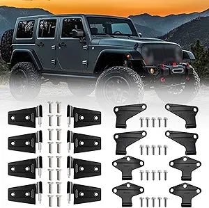 16PCS Body Door Hinge Sets Compatible with 2007-2018 Wrangl-er JK JKU Unlimited Inside & Outside Door Hinges