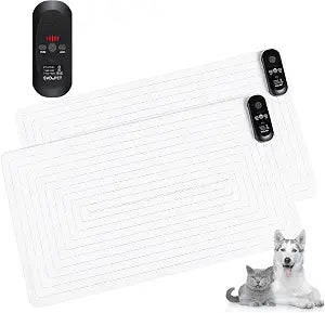 SVD.PET 2-Pack Pet Training Mat with Tester, Pet Shock Pad, Dogs & Cats Electronic Repellent mat for Indoor, 3 Training Modes, 5 Levels, Pet Safe Mode (Black controler 30" X 16")