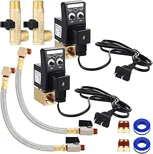 Bonuci 2 Sets Electronic Drain Valve Kit Automatic, 110V Timed Tank Drain Water Valve for Air Compressed (Separating)