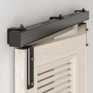 39.6"/3.3FT Box Rail Hardware Bi-Folding Sliding Barn Door Hardware Track Kit Heavy Duty Aluminium Alloy Wall Mount Kit for 2 Doors (No Door)