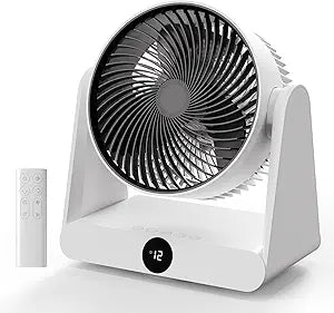 3D Oscillation Air Circulator Fan with Remote, 12000mAh Battery Operated Cordless Desk Fan, 20dB Whisper Quiet Table Fan for Bedroom Home Office, 12 Speeds, 12H Timer, 650 CFM Powerful Airflow