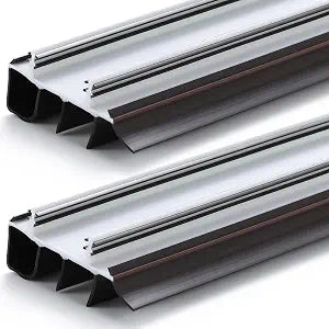 Briwooody 2 Pack 36" Replacement Door Sweep Hardware Double Bubble Kerf Door Sweep Door Bottom with Vinyl Fins Weather Stripping Door Seal for Bottom of Door Exterior, Weatherproof Design