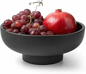 12" Concrete Extra Large Fruit bowl for Kitchen Counter, Coffee Table Decor, Decorative Key Bowl, Home Dcor Accents, Kitchen Counter Decor Black