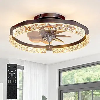 Ceiling Fan with Light Remote Control,Modern Black Low Profile Ceiling Fan,dimmable 3 Color LED Ceiling Fan Light Combo,Quiet Ceiling Fan for Bedroom Kitchen Living Room Dining Room Office