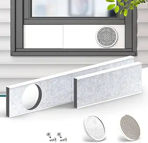 Daisypower Portable Air Conditioner Window Kit With Foam Insulation,Heat And Noise Insulated,Adjustable Seal Panels for AC Hose,Fits Single Double Hung Window,Sliding Window (5.9 IN)