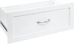 ClosetMaid SuiteSymphony Wood Closet Drawer, Storage Tower Add On Accessory, Shaker Style, 25 x 10, Pure White
