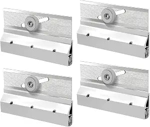 4 Pack M 6053 Frameless Shower Door Roller Assemblies 3/4" Plastic Wheels with Ball Bearings,Chrome Aluminum Bracket,Replacement Kit for Glass Sliding Doors Parts