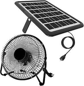 Solar Powered Fan, 8 Inch Install-Free, with 18W IP65 Portable Solar Panel, Cloudy Days Working Solar Fan for Air Circulation and Cooling in Greenhouse, Chicken Coop, Pet House, Attic, 14ft Long Cable