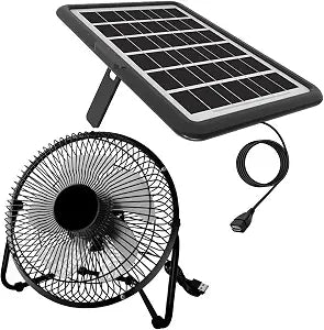 Solar Powered Fan, 8 Inch Install-Free, with 18W IP65 Portable Solar Panel, Cloudy Days Working Solar Fan for Air Circulation and Cooling in Greenhouse, Chicken Coop, Pet House, Attic, 14ft Long Cable