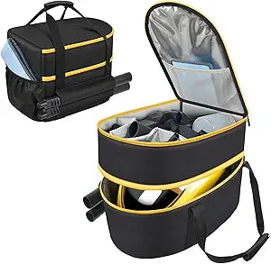 Bag for Wagner Spraytech 0282014 905e/915e/925e Portable Steam Cleaner, Foldable Handheld Steamer Storage Case for 18 Accessories Cleaning Brushes, Wallpaper Steam Plate with Pockets-Bag Only(YELLOW)