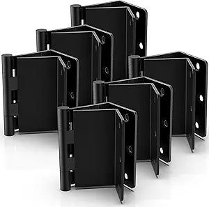 KOLET Offset Door Hinges, 3.5 Inches Expandable Door Hinges, 1/4" Radius Corner Ball Bearing Hinges, 2 Inches Widen Doorway, Smooth and Easy Installation, Matte Black, 6 Packs