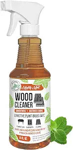 Mighty Mint Wood Cleaner & Conditioner Spray Plant-Based Formula Cleans, Polishes & Renews Wood Furniture, Cabinets & Floors Peppermint Scent, 16 oz