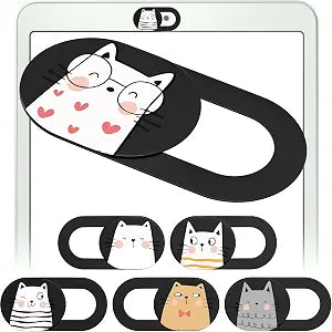 MESMOS 6pk Laptop Camera Cover Slide with Cute Cats, Cell Phone Camera Cover for Privacy, Laptop Accessories, Compatible as a Web Cam Blocker with All Devices Like Computer, iPhone, iPad, MacBook etc
