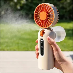 Weljoy Portable Mist Fan Blows Cold Air, 115ml Water Tank, IceMask Cooling Tech, 4000mAh 15H Battery, Handheld Fan for Beach, Music Festivals, Theme Parks, Sports, Outdoor Events, Travel, Summer Gift