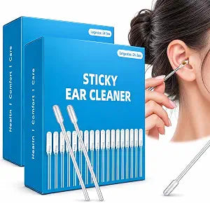 HAVENVOGUE Sticky Ear Cleaning Sticks, 48 PCS Reusable Silicone Adhesive Ear Wax Removal Picks, with Dust Cover, Portable Ear Care Kit for Adults, Teens and Kids