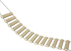 40in Cat Ladder & Bridge, Outdoor Cat Tree with Jute Rope, Multi-Level Climbing Frame & Scratcher for Indoor/Outdoor Cats (Wood Tone, 40in)
