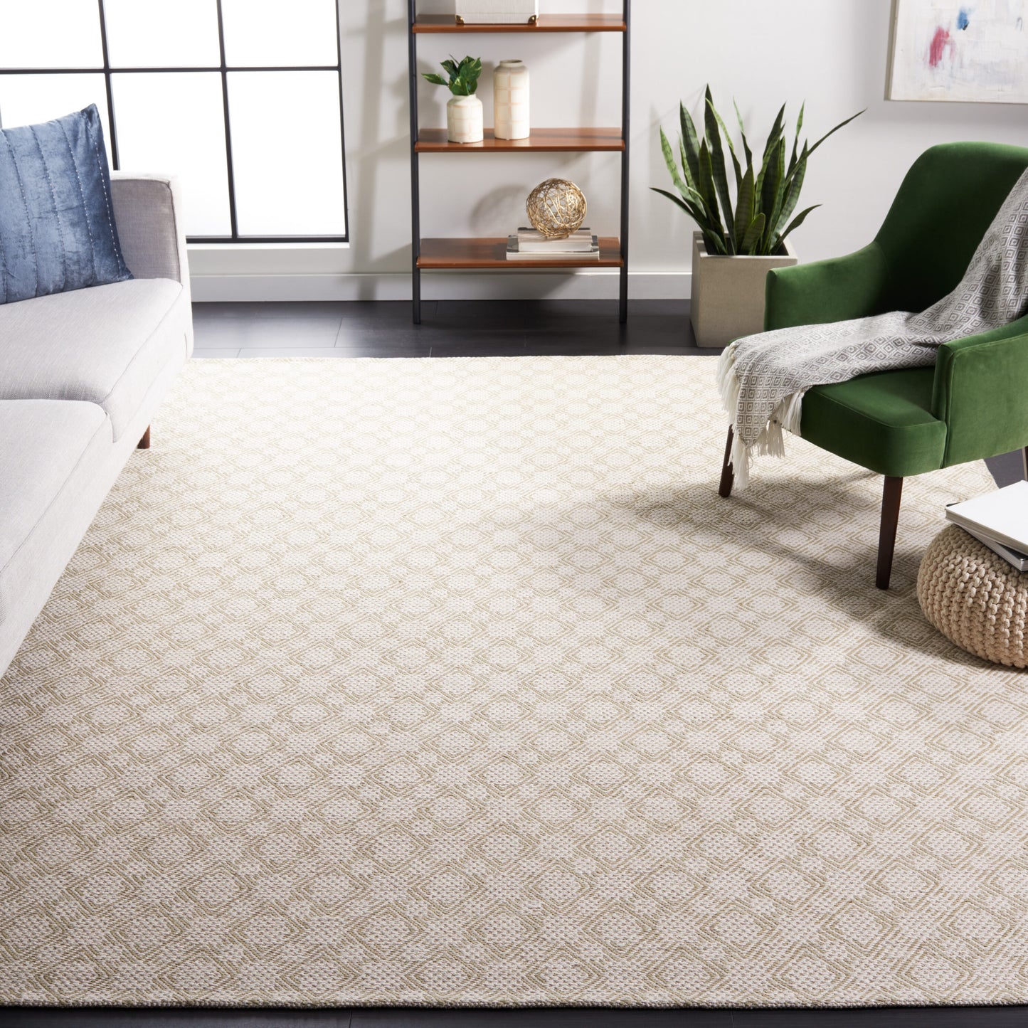 Safavieh Cotton Kilim 222 Beige/Ivory Contemporary 8Ft x 10Ft Large Rectangle Rug